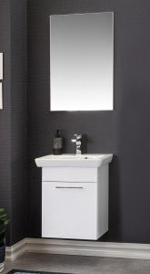 Set mobilier baie cu lavoar, corp lavoar si oglinda, Andia, alb