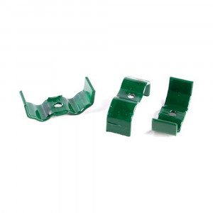 Stalp de gard metalic verde rectangular gaurit cu capac, cu suruburi si accesorii, inaltime 120cm