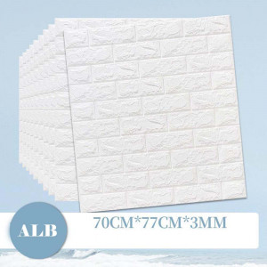 Tapet decorativ autoadeziv 3D, 1 panou 77x70cm, verde- BrickWall