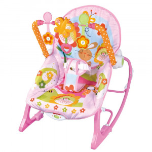 Balansoar 3 in 1, muzical, scaun cu vibratii, reglabil, cu centuri de siguranta, 0-18kg