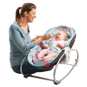 Balansoar 3 in 1, muzical, scaun cu vibratii, reglabil, cu centuri de siguranta, 0-18 kg, gri