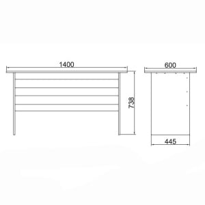 Birou Zota, 140,3x60x74 cm, nuc - antracit