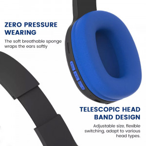 Casti hands-free bluetooth, over-ear, SMS-CJ09, albastre