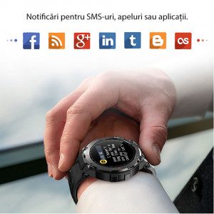 Ceas inteligent smartwatch barbati - femei, ritm cardiac, oxigen sange, tensiune arteriala, Efour Tech K22, verde