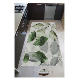 Covor bucatarie cu print digital 3D, Daisy , 80x120cm, poliester 100%, spate antiderapant