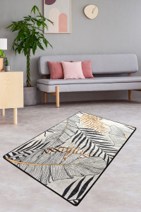 Covor cu print digital 3D Foglia, 120x180cm, poliester 100%, spate antiderapant
