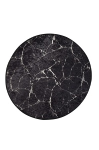 Covor cu print digital 3D, Nero, 100 cm rotund, poliester 100%, spate antiderapant