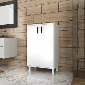 Dulap depozitare multifunctional pentru baie, bucatarie, hol ori birou, alb, 62.6 x 101.4 x 35.8 cm, Armoire