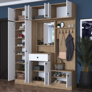Dulap multifunctional cu multiple spatii de depozitare, pantofar, cuier