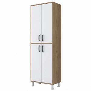 Dulap multifunctional pentru depozitare cu 4 usi, pentru dormitor, hol sau birou, alb. Fidelis