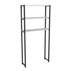 Etajera pentru masina de spalat, 150x70 x21cm, culoare alb cu negru