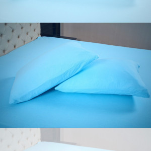 Husa de pat frotir cu elastic 180x200cm + 2 fete de perna 50x70cm, turcoaz