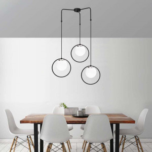 Lustra Squid Lighting, Ates, aluminiu, Incandescen - LED, max. 100 W, negru, 74x15x102 cm
