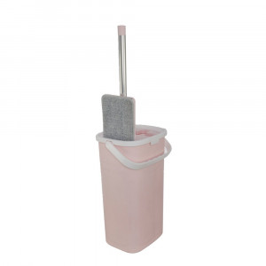 Mop profesional cu doua cuve de spalare si uscare, Asos Home, roz
