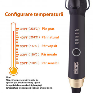 Ondulator electric cu clapeta pentru par, 52 W, DSP-20105