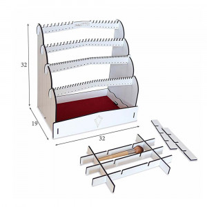 Organizator pentru bijuterii Diamond Small, MDF, alb
