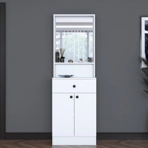 Pantofar modern cu oglinda, alb, P6