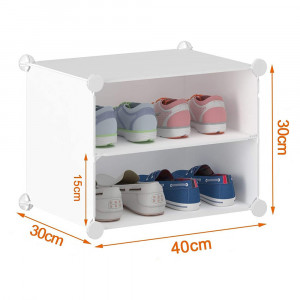 Raft - organizator modular cu 8 compartimente, 85x32x125 cm, alb