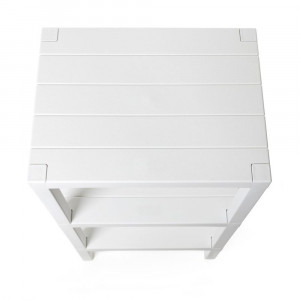 Raft modular organizator cu 3 etajere, aspect de lemn stratificat, alb