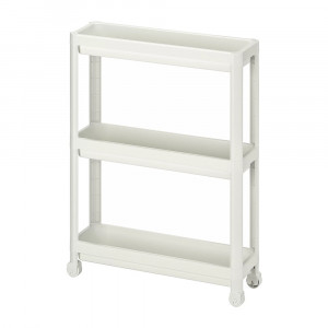 Raft organizator pentru depozitare cu roti, 3 niveluri, Slim