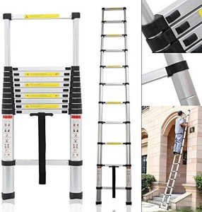 Scara telescopica din aluminiu, 1 tronson x 11 trepte, lungime 3.2m, 150 kg