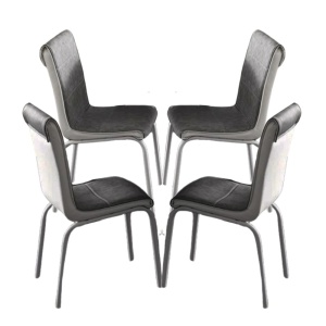 Set de 4 scaune moderne cu cadru metalic si tapiterie textila