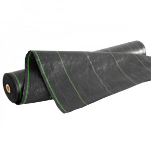 Agrotextil, antiburuieni, dimensiune 4m x 25m, negru cu dungi verzi