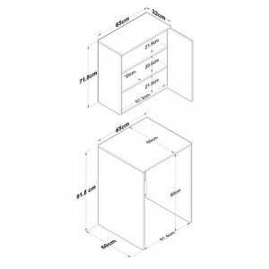 Ansamblu masca masina de spalat cu dulap suspendat,alb-stejar,91.8x65x60cm, 71.8x65x32cm