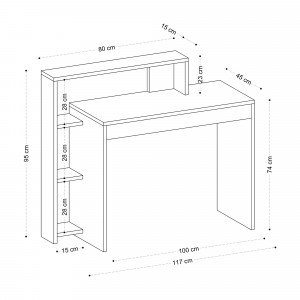 Birou Missa, aspect modern, dimensiuni 95 x 117 x 45 cm, alb.