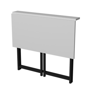 Birou pliabil PAL cu metal, 80x50 x72cm, alb cu negru