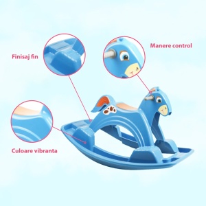 Calut Balansoar pentru copii, cu manere, albastru