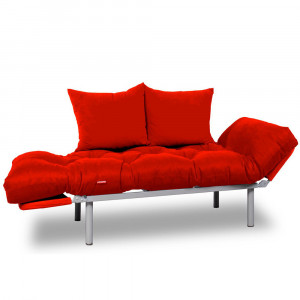 Canapea-extensibila-locuri-cadru-inox-rosu-perne-incluse
