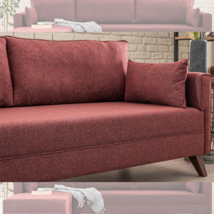 Coltar cu sezlong stanga Bella, bordo, 275x85x165cm