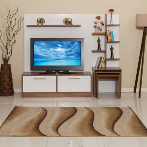 Comoda Tv New York, Asos Home, alb-stejar, 180x150x37cm