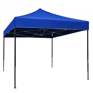Cort pavilion 3x3 m, pliabil, cadru metal, albastru, pentru curte, gradina, evenimente, comercial