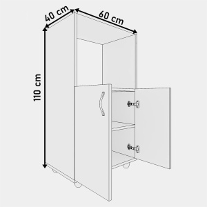 Dulap bucatarie multifunctional alb lucios, 110x40x60cm