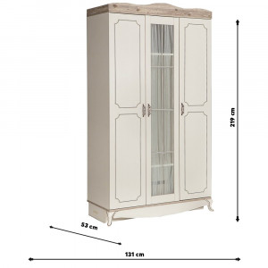 Dulap dormitor Mira, Asos Home, ivoire, 131x219x53cm