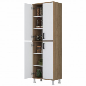 Dulap multifunctional pentru depozitare cu 4 usi, pentru dormitor, hol sau birou, alb. Fidelis