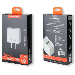 Incarcator retea cu SMS-A12, iesire de 5V 2.1A, alb