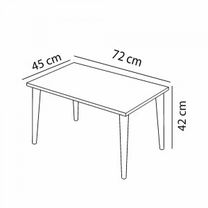 Masuta cafea dreptunghiulara Modern, stejar, 72 x 45 x 42 cm