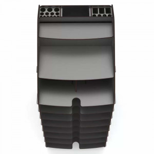 Organizator pentru birou cu tavite Tower, MDF, negru