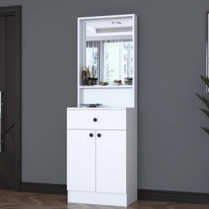 Pantofar modern cu oglinda, alb, P6