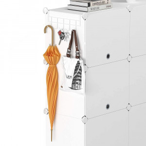 Raft - organizator modular cu 8 compartimente, 85x32x125 cm, alb