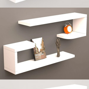 Raft decorativ de perete, Ralu, alb