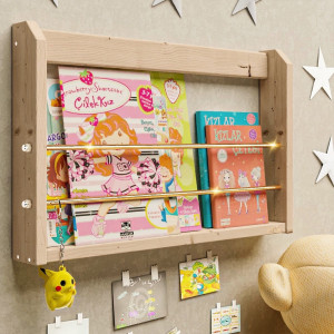 Raft organizator din lemn pentru carti si caiete, Montessori