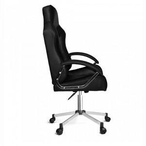 Scaun birou directorial Elegance, rotativ, reglabil, piele ecologică, negru, picior cromat