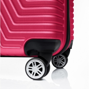 Set 3 trolere Artenova cu 4 roti, comaprtiment rigid, maner telescopic, cifru, fucsia - Img 4