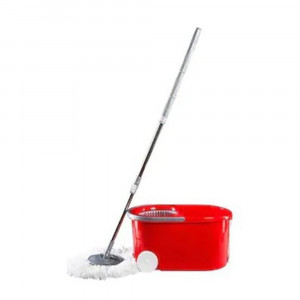 Set Galeata cu Mop Rotativ si Dispozitiv Centrifug de Stoarcere, Asos Home, Rosu