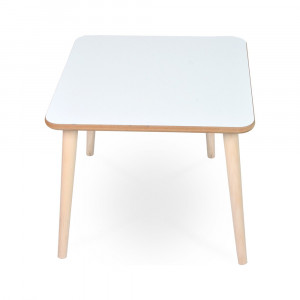 Set masa cu scaun pentru copii, colturi rotunjite, MDF, White Summer