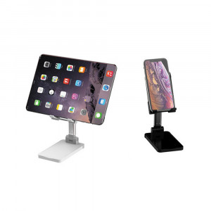 Suport pliabil de birou pentru telefon mobil sau tableta, SMS-ZB04, unghi de ajustare de 270 grade, negru